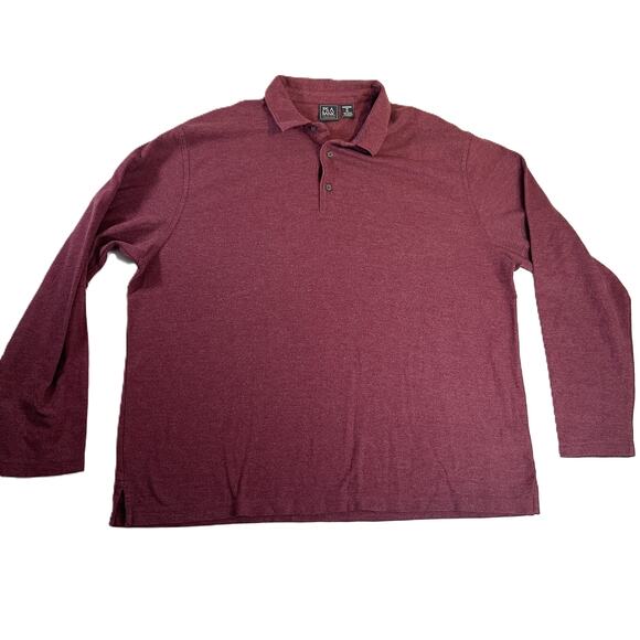 Jos. A. Bank Traveler Polo Shirt Men's XXL Traditional Fit Maroon Long Sleeve - Picture 1 of 11